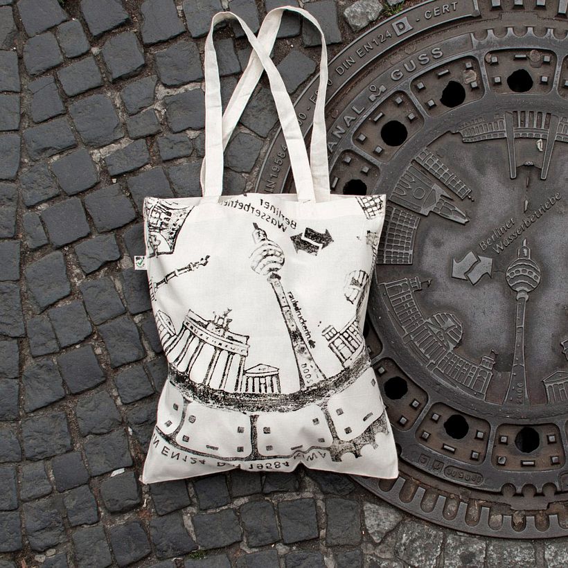 Berliner Motiv auf Leinentasche
