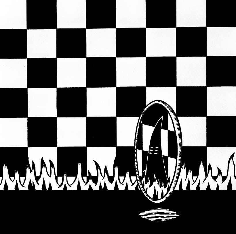 Diseño de arte para el disco Pseudo Super Science, de Abominables, 2015. 6