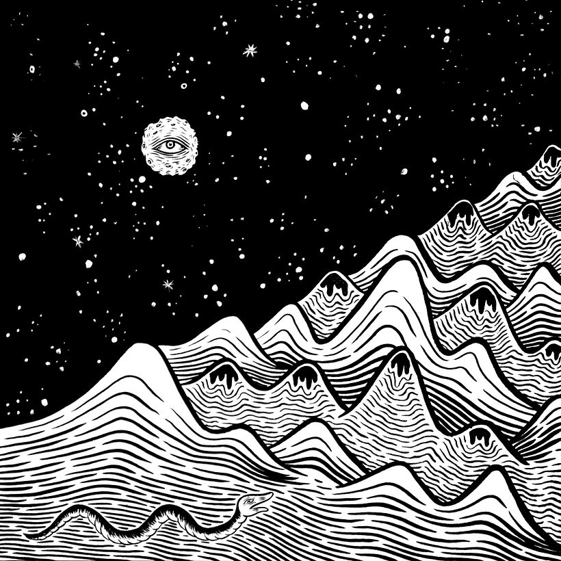 Diseño de arte para el disco Pseudo Super Science, de Abominables, 2015. 8