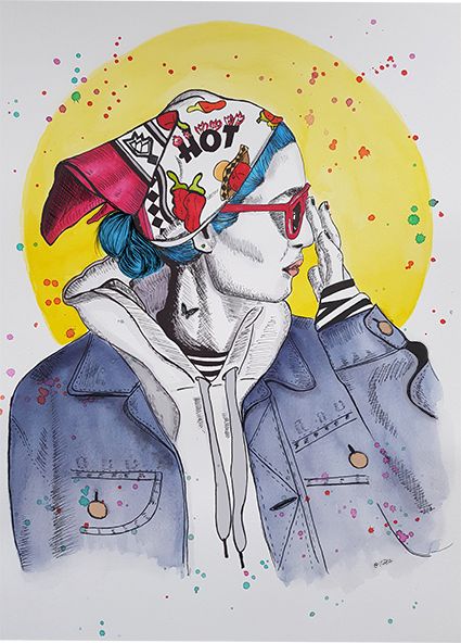 Mi proyecto del curso: Ilustración con técnicas manuales de rayado y dripping 2