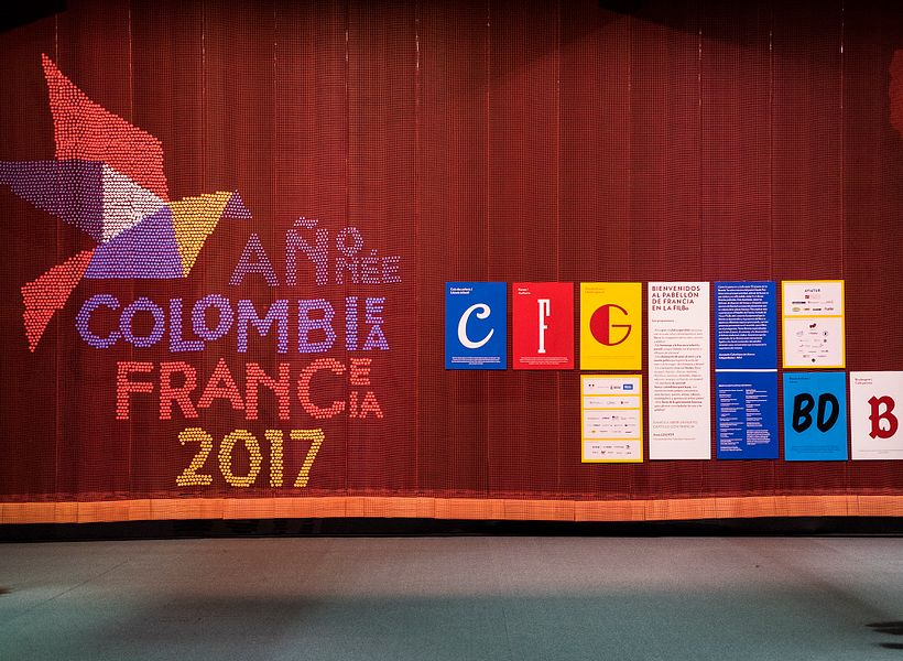 Diseño de Arquigrafía Pabellón Francia FILBO 2017 2