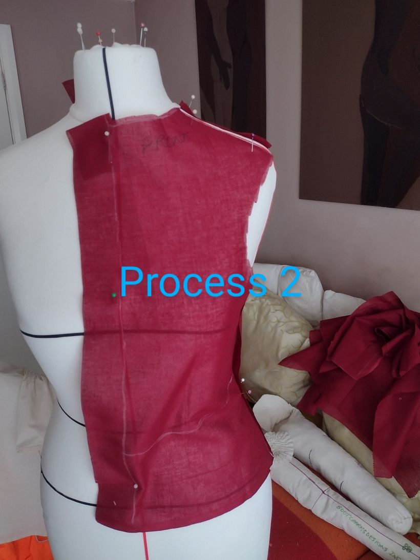 next model in draping muslin