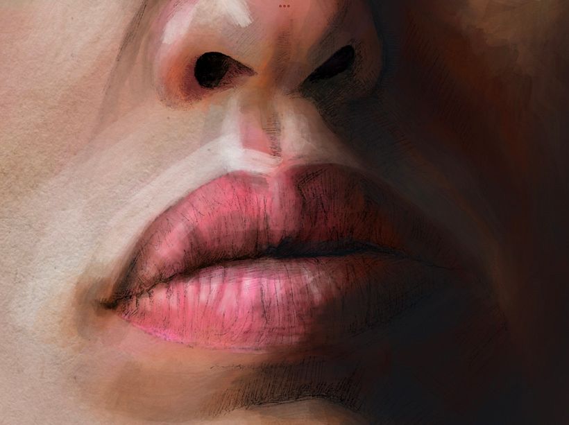 Detalle de los labios.