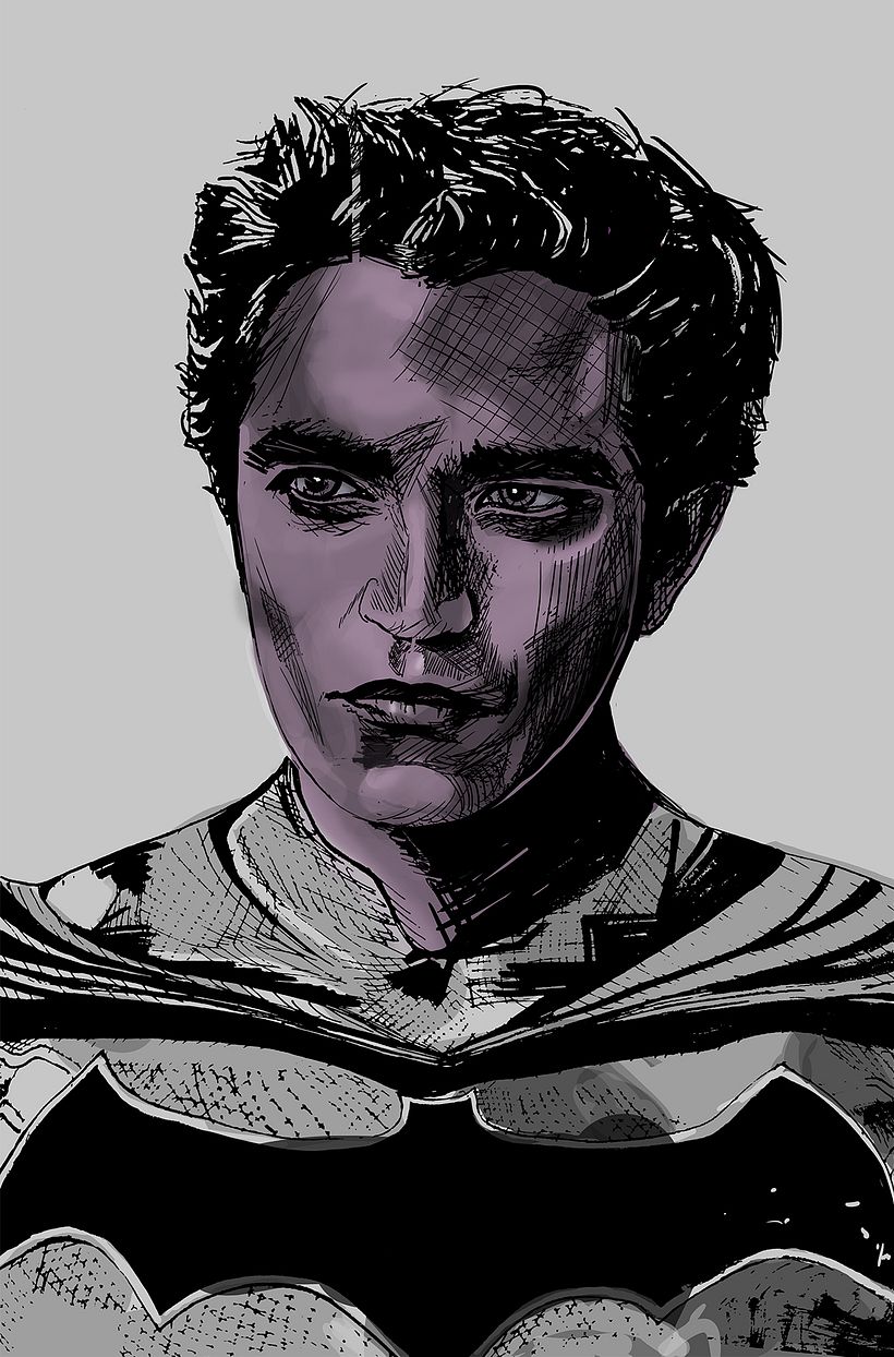 Escaneé el dibujo entintado y comencé a agregarle colores planos y algunas sombras