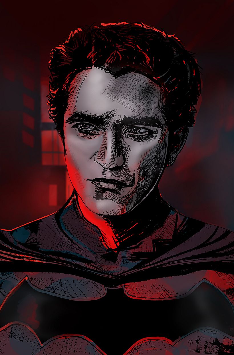 Comencé a añadir los efectos de iluminación y luces en el rostro y en el traje