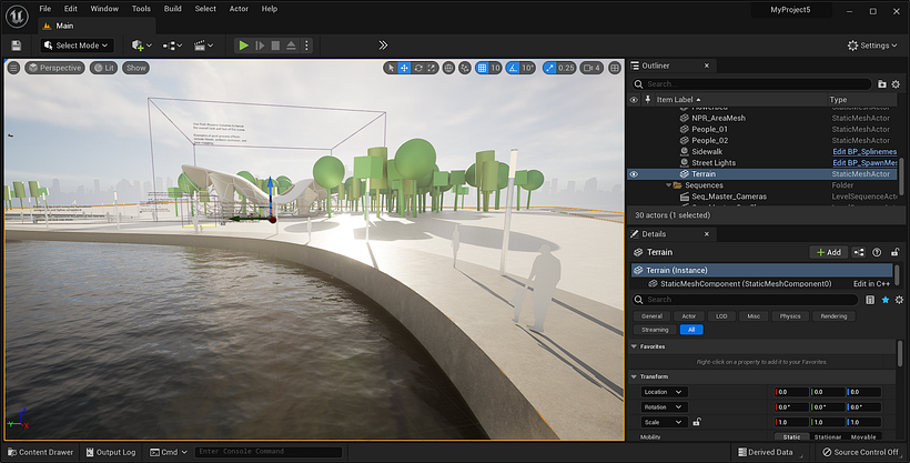 Unreal Engine 5 user interface.