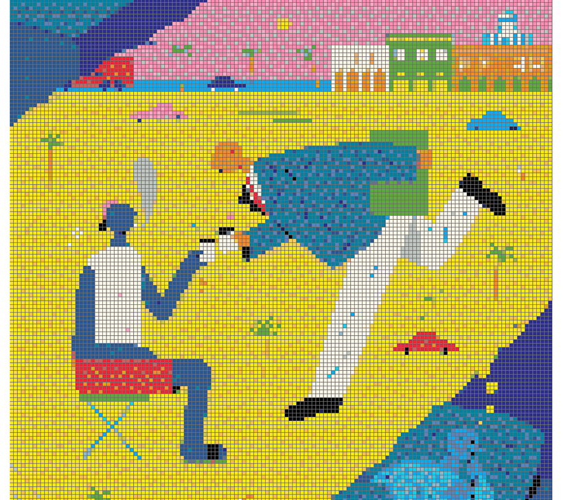 Muster erstellt auf Pixel-Stitch. Original-Illustration von Puño.