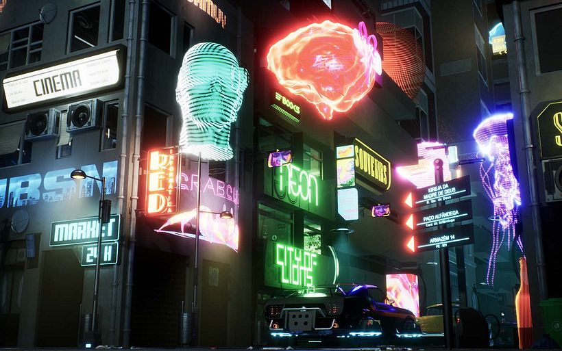 In their course, Leartes Studios walks you through designing a level environment in a cyberpunk style.