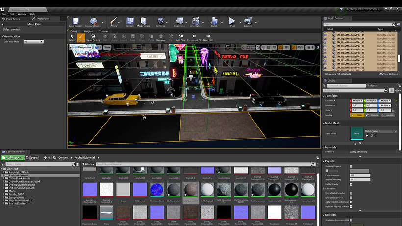 The UE4 interface as demonstrated in Leartes Studios' course.