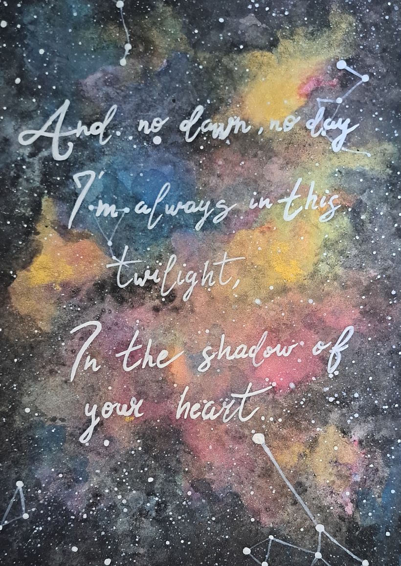 Cosmic Love: watercolour inspired by a song "Cosmic Love" by Florence and the machine
