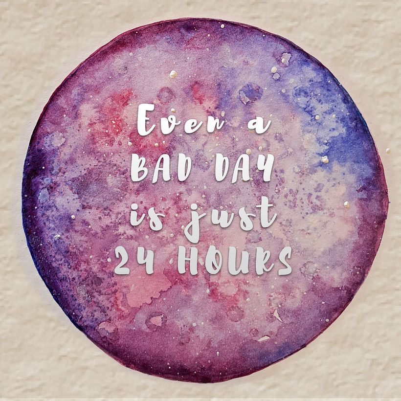 Galaxy: watercolour and calligraphy (by ps)