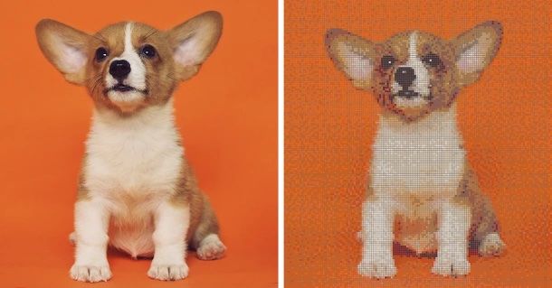 Motif de point de croix réalisé sur Pixel Stitch. Photo : Alvan Nee via Unsplash.