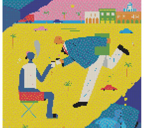 Motif réalisé sur Pixel-Stitch. Illustration originale de Puño.