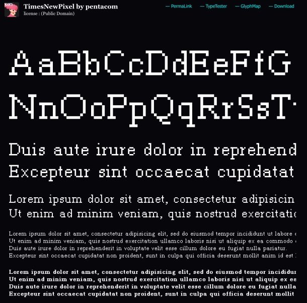 Police réalisée par pentacom sur BitMap2.