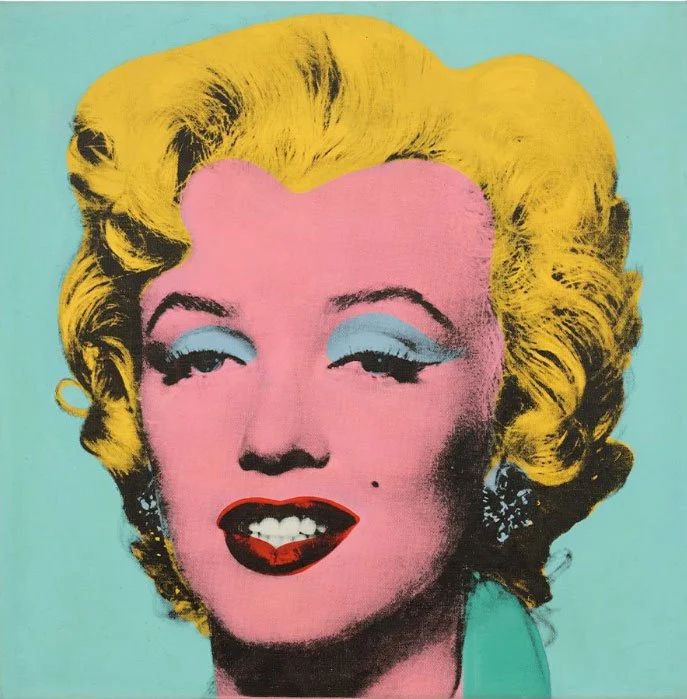 "Shot Sage Blue Marilyn", screen print by Warhol (1964). Image: Christie's.