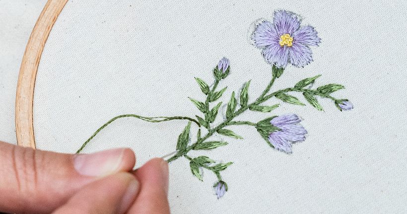 Add any finishing touches to your embroidery design.