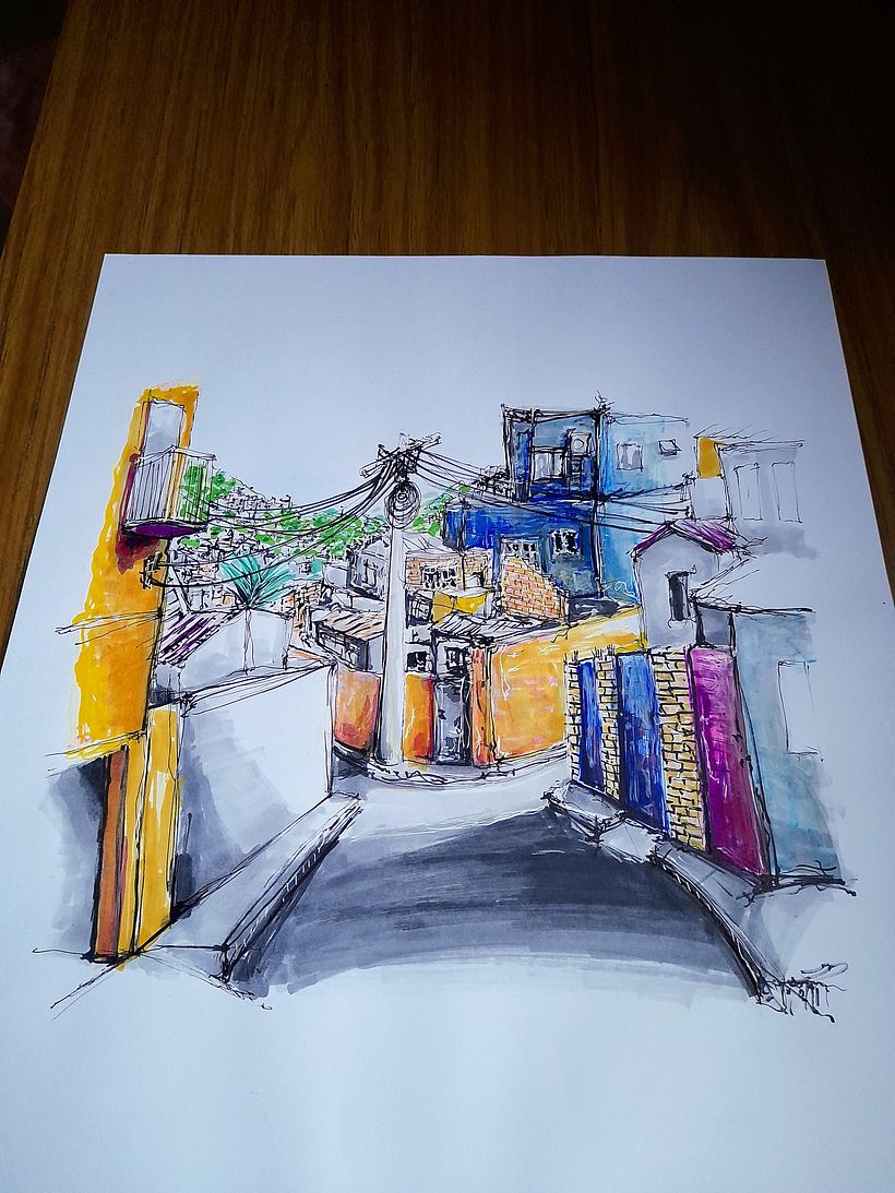 Meu projeto do curso: Desenho arquitetônico expressivo com marcadores coloridos 5