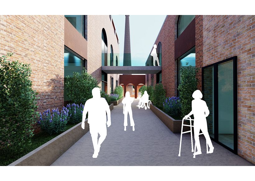 Render patio entre edificios