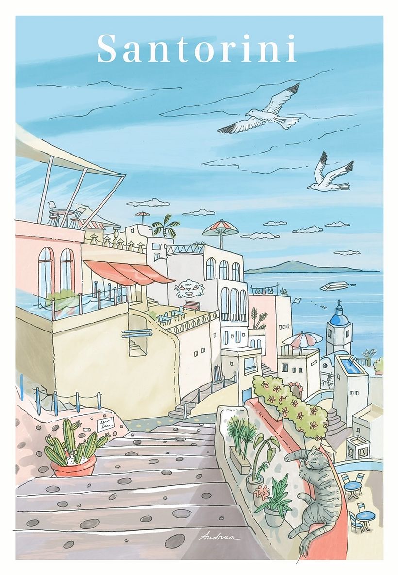 Ink drawing plus colouring in Procreate 