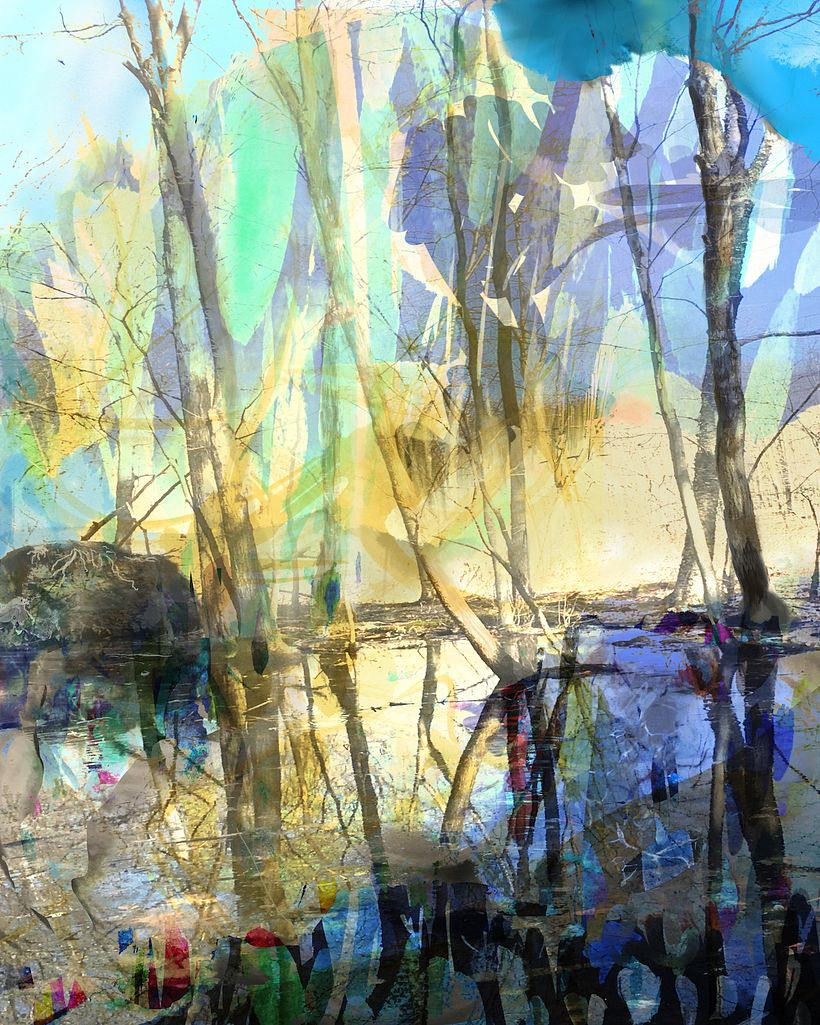 Still Waters By the Lake, 2021, layered photographs and digital painting ©Diana Gubbay