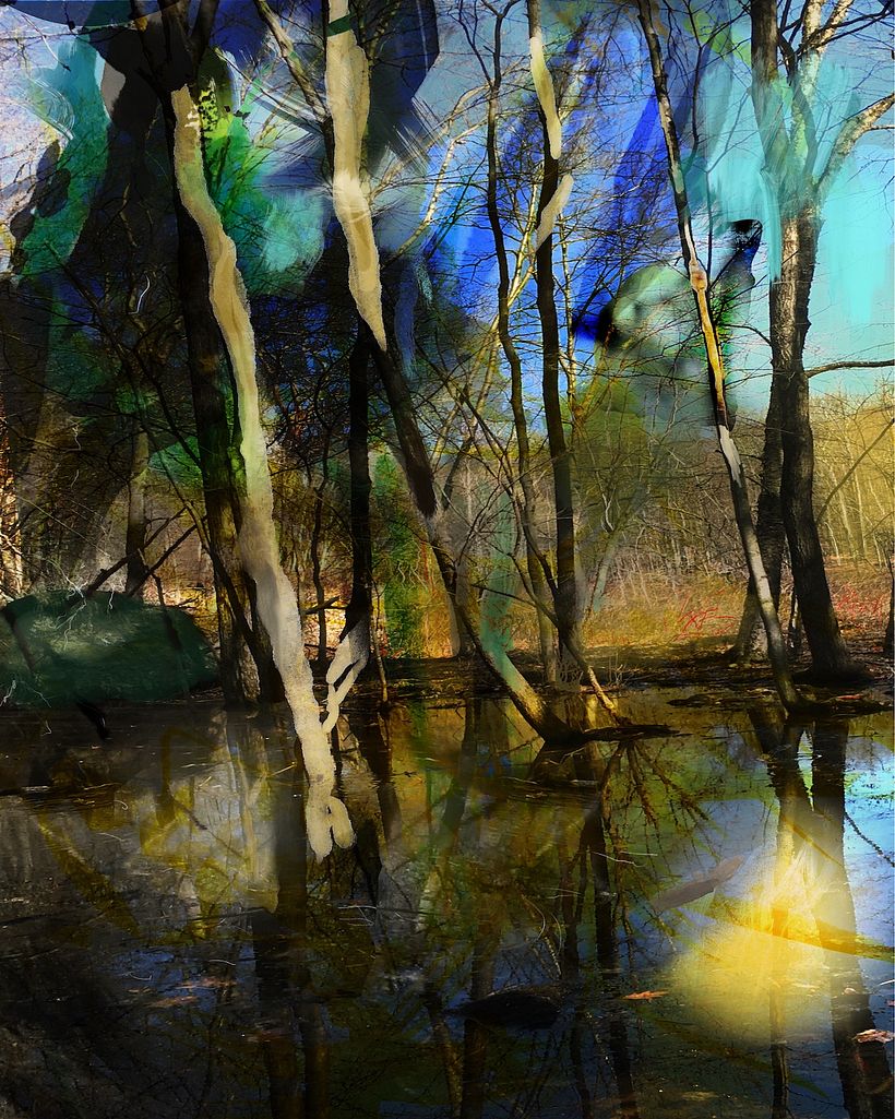 The Light of the Leprechaun, 2021, layered photographs and digital painting, © Diana Gubbay