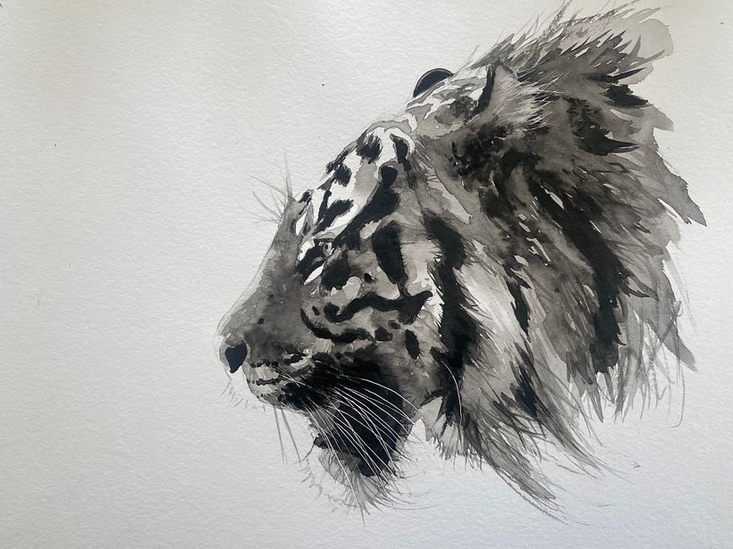 Mid tones now added wet on dry and creamy into damp 