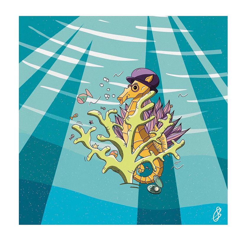 Under the sea - hide and seek (Project for Creative composition for illustration wish procreate) 6
