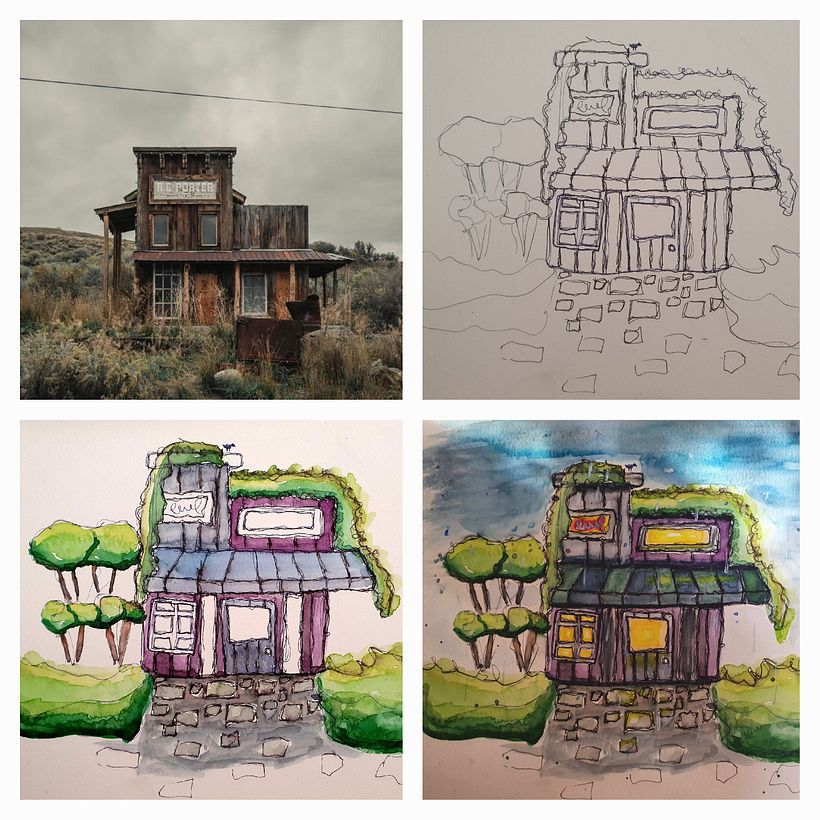 Mein Kursprojekt: Expressive Architekturskizzen mit Markern 3