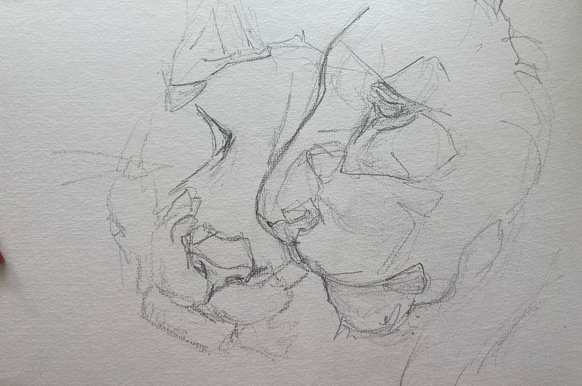 Dessin préliminaire présentant les valeurs et les formes