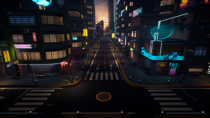 -District 08- My project for course: Game Environment Design: Cyberpunk Scenes with Unreal Engine 4