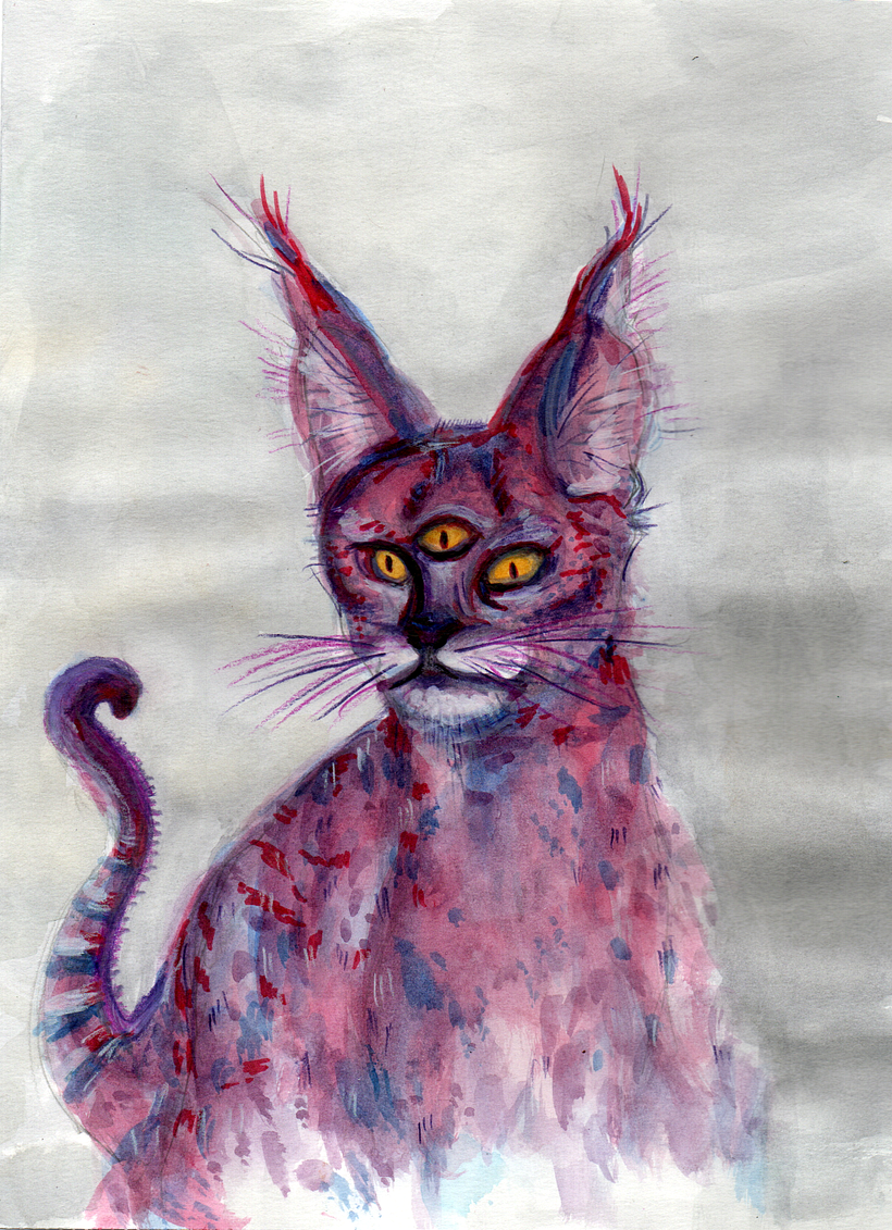 A cat based on a serval and somewhat inspired by the Cheshire cat