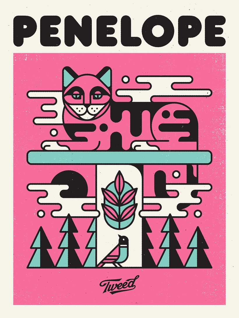 Screen printed poster created for Penelope a cannabis strain by Tweed