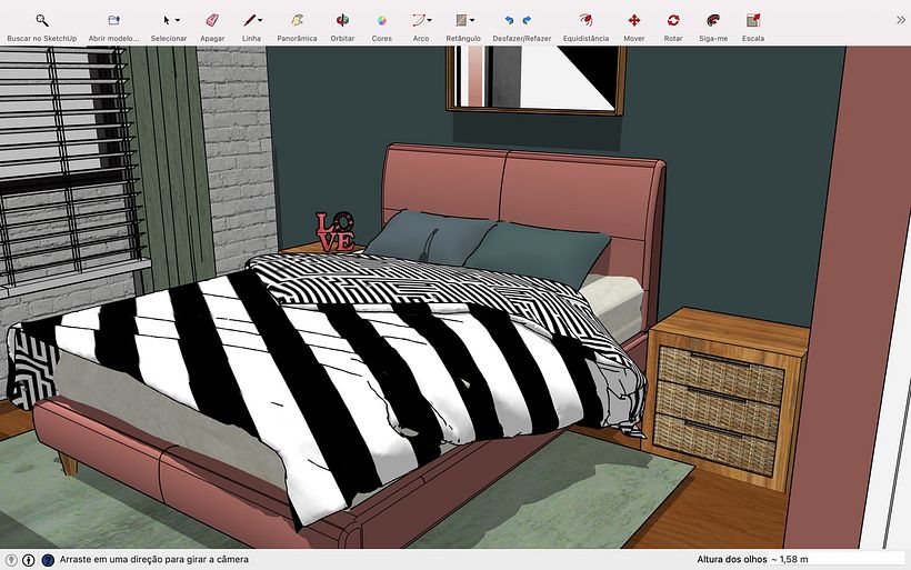Curso - Introdução ao SketchUp Por Alejandro Soriano - Quarto Hotel - Afonso Guerreiro 3