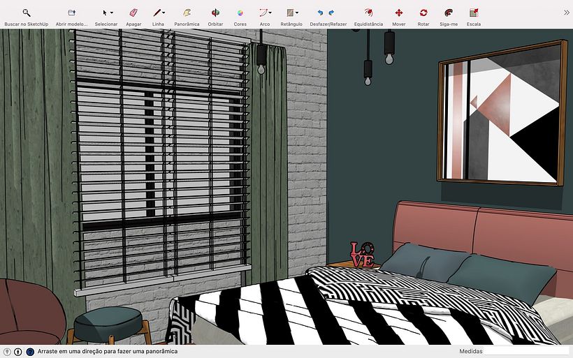 Curso - Introdução ao SketchUp Por Alejandro Soriano - Quarto Hotel - Afonso Guerreiro 4