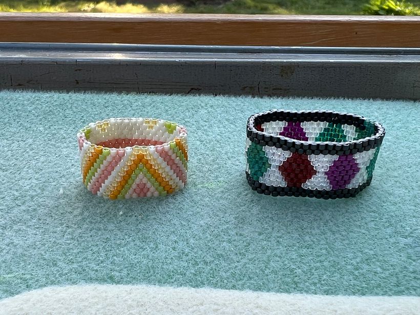 Two more peyote rings.