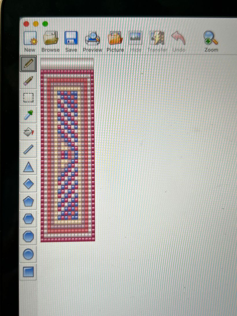 Mapping out the bracelet.