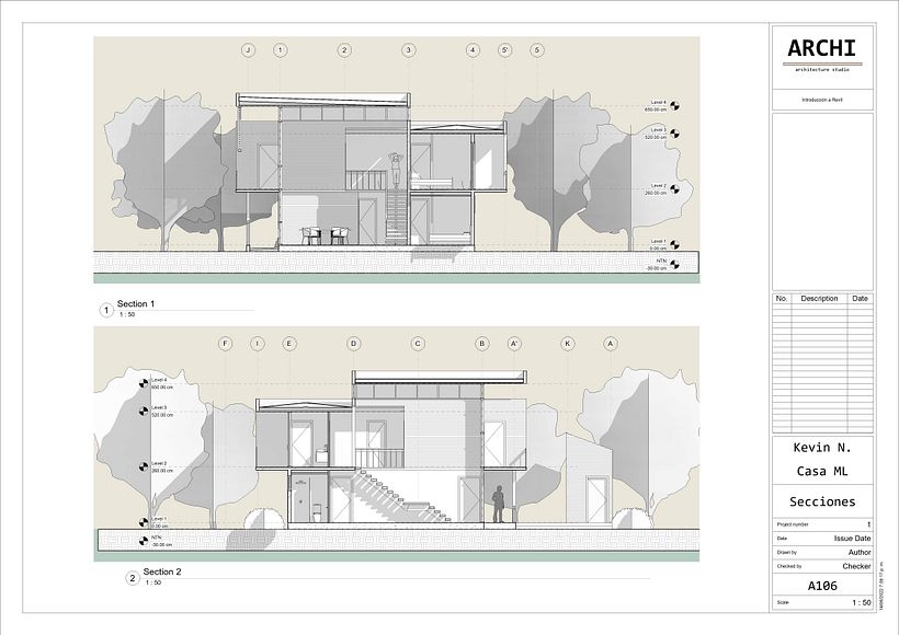 Modelo de vivienda en Revit - Casa DOM 6