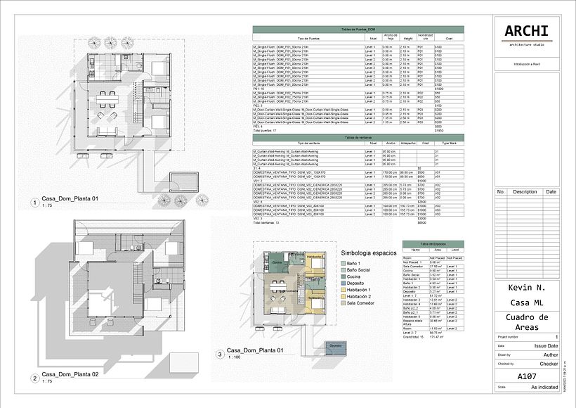 Modelo de vivienda en Revit - Casa DOM 7