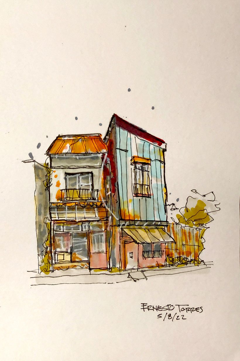 Mi proyecto del curso: Dibujo arquitectónico expresivo con marcadores de colores 1