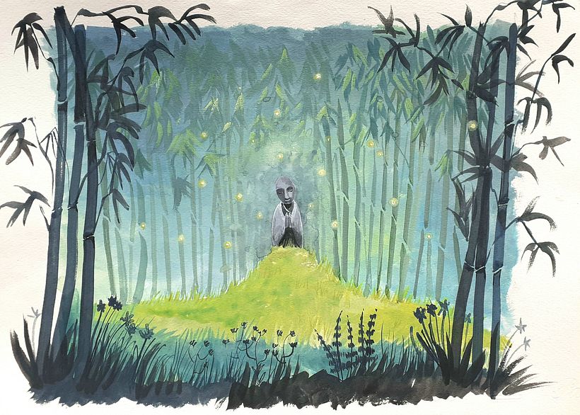 Jizo dans une une forêt de bambous 6