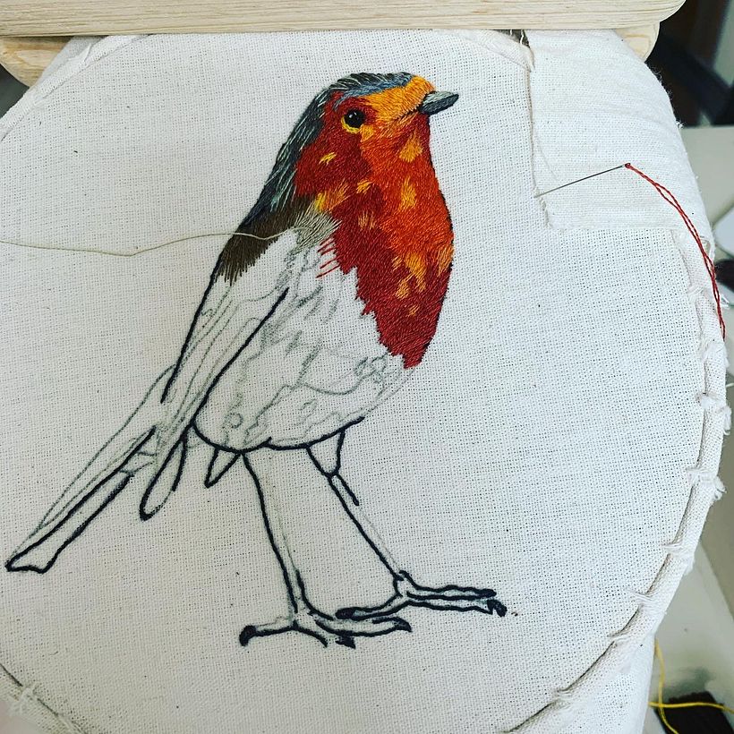 Mi Proyecto del curso: Pintar con hilo: técnicas de ilustración textil 5