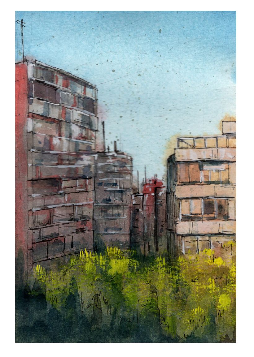 Overlooking street in Madrid apartment