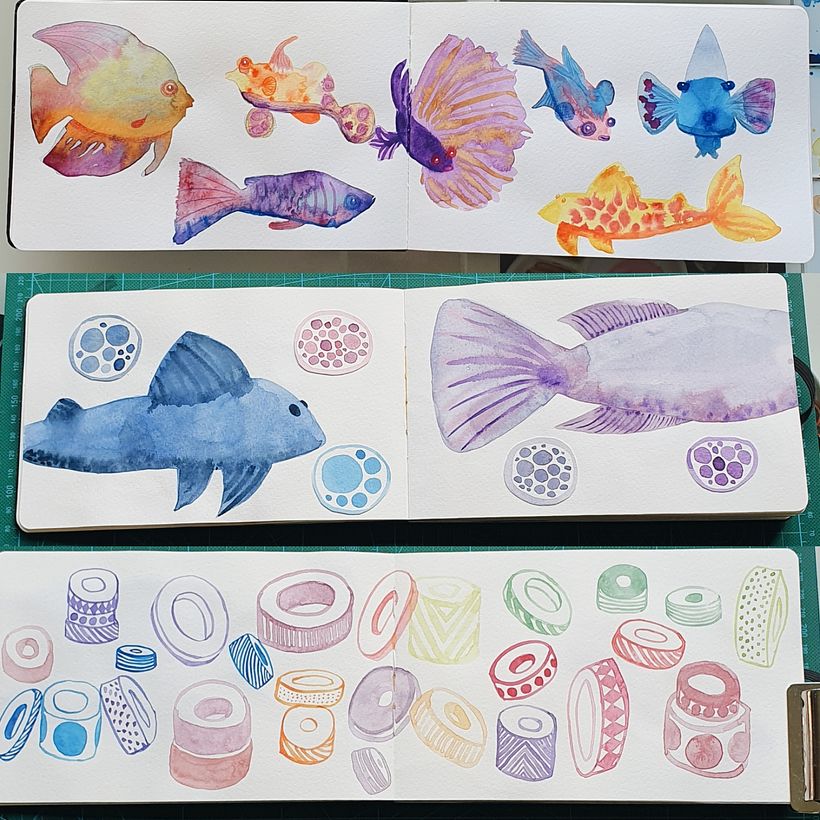 Fishes and washi tapes