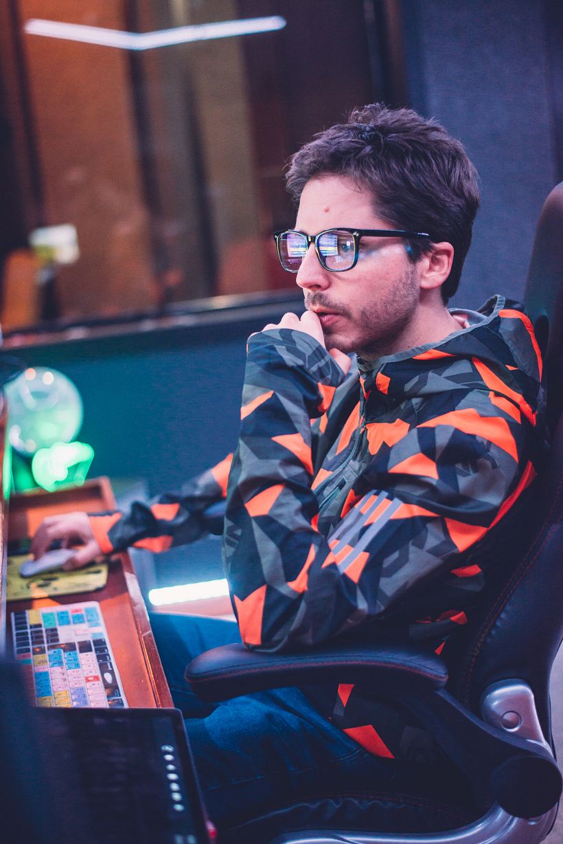En proceso de producción musical.