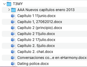El título de trabajo de Treintona... era "T3MY", por la canción de Botellita de Jerez "Todos tienen tortita menos yo". Ja