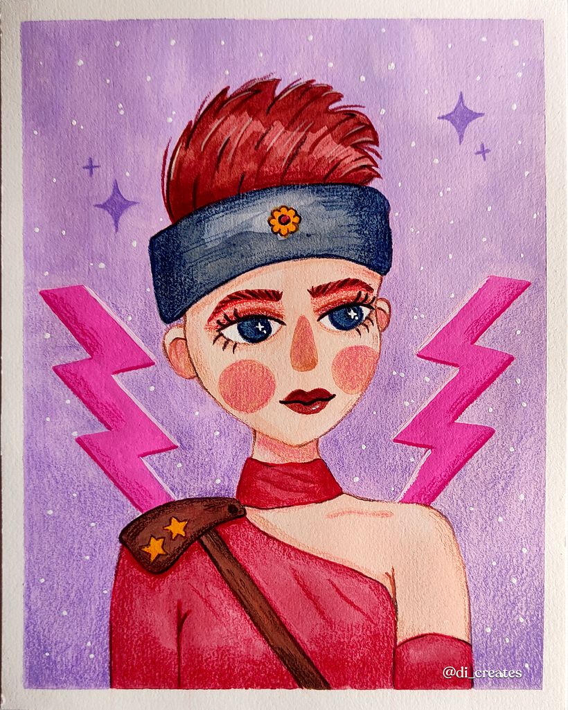 Mi proyecto del curso: Dibujo fan art con acuarela y lápices de colores - Ilustración tradicional