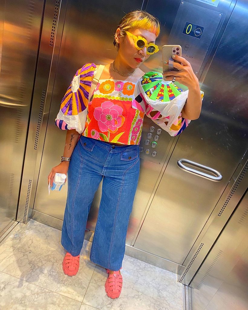 The fit. of the top with jeans