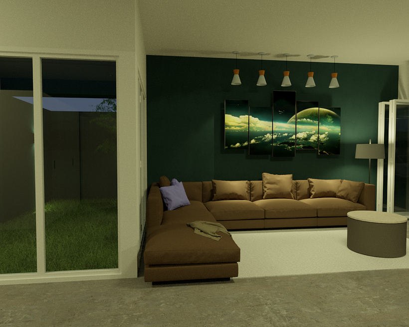 Vista interior de noche