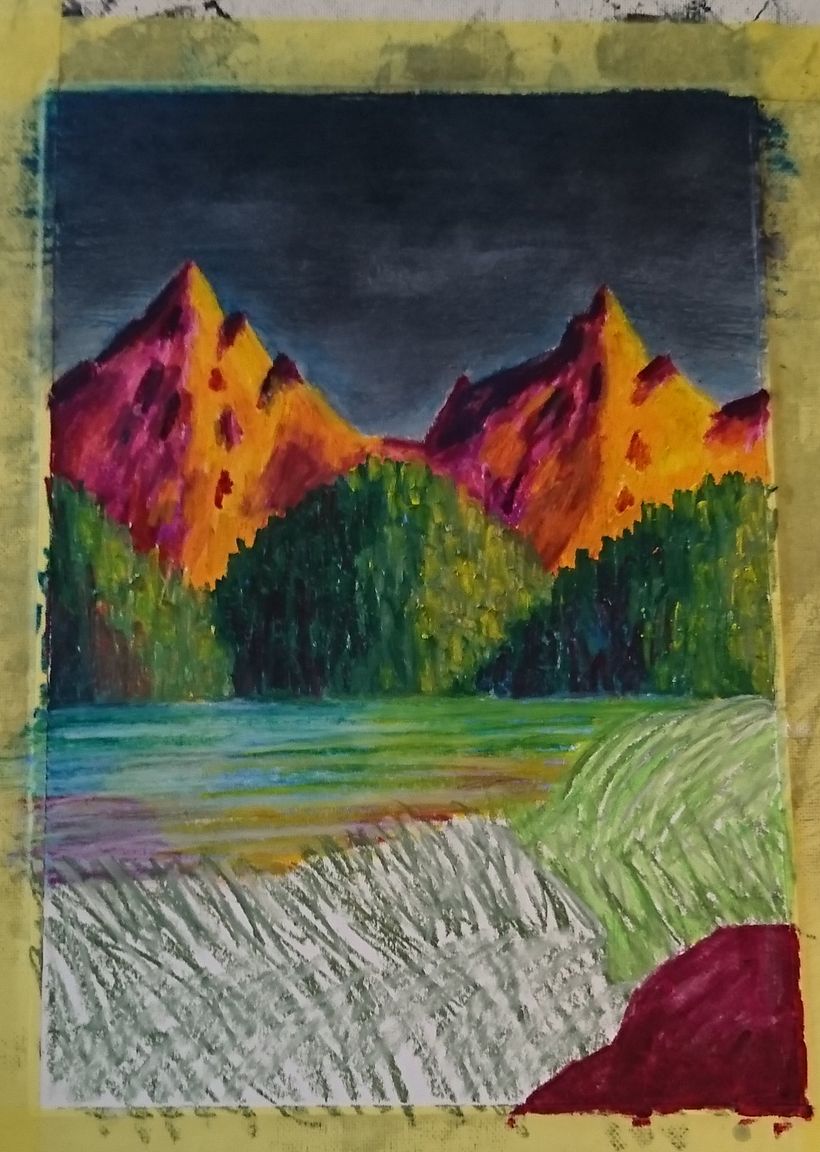 My project for course: Landscapes with Oil Pastels and Crayons: Playing with Light 5