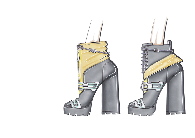 high heel hiking boots
